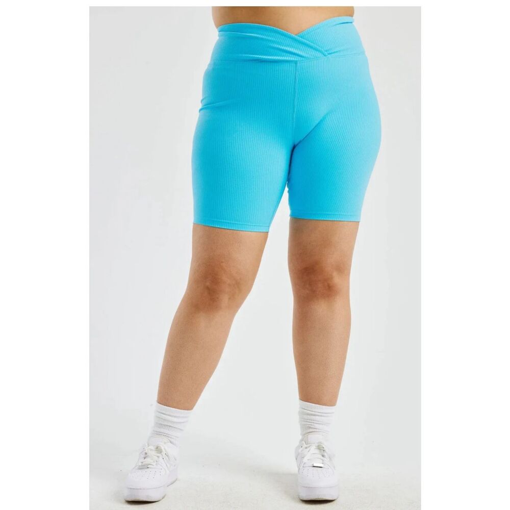 Year of Ours Ribbed V Waist Short in Pisces Blue Size S